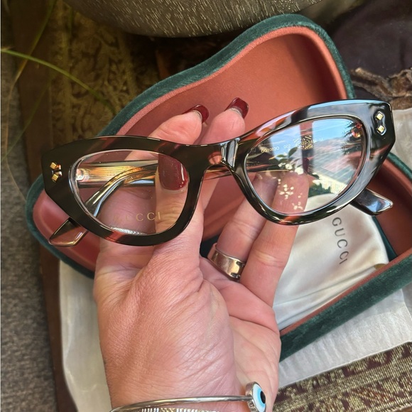 Authentic GUCCI 49mm Cat eyes Acetate optical Glasses new ❤️ - Picture 2 of 13